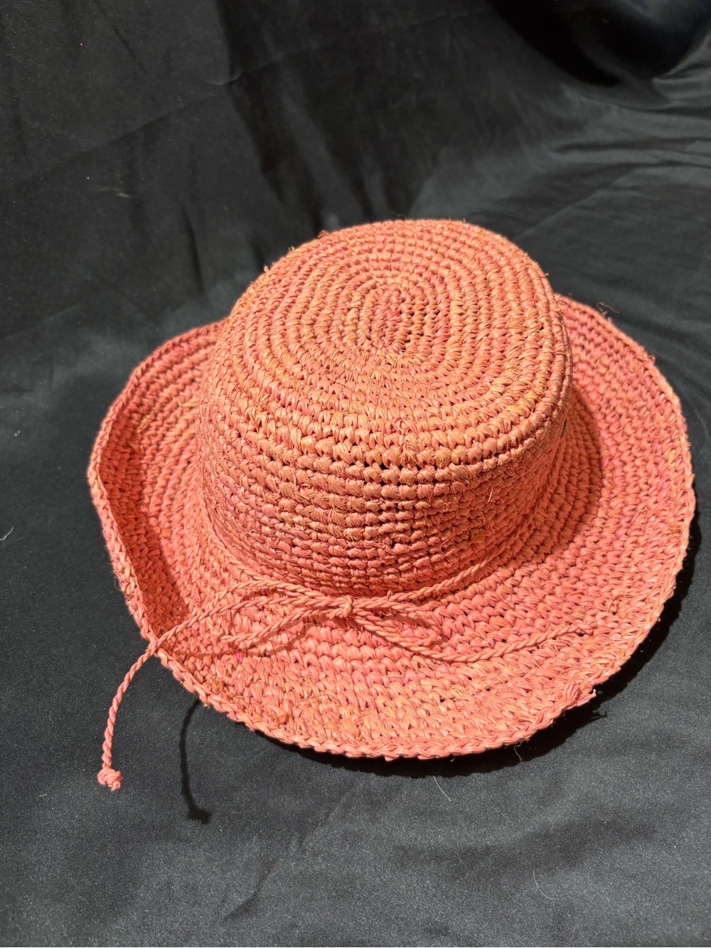 Scala Coral Pink Woven Sun Hat